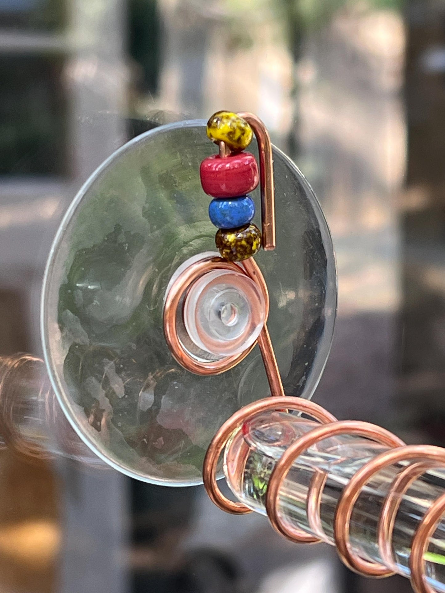 Test Tube Hummingbird feeder for window, Suction cup mount and Copper hummingbird feeder.